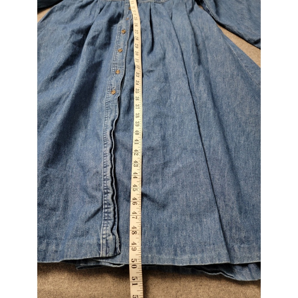 Ruff Hewn Women's Vintage 80s Denim Maxi Dress Western Prairie Made USA M - Picture 6 of 9